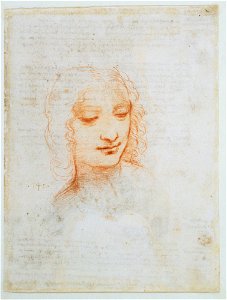 Leonardo da Vinci - RCIN 912663, Verso The head of a woman c.1510-13