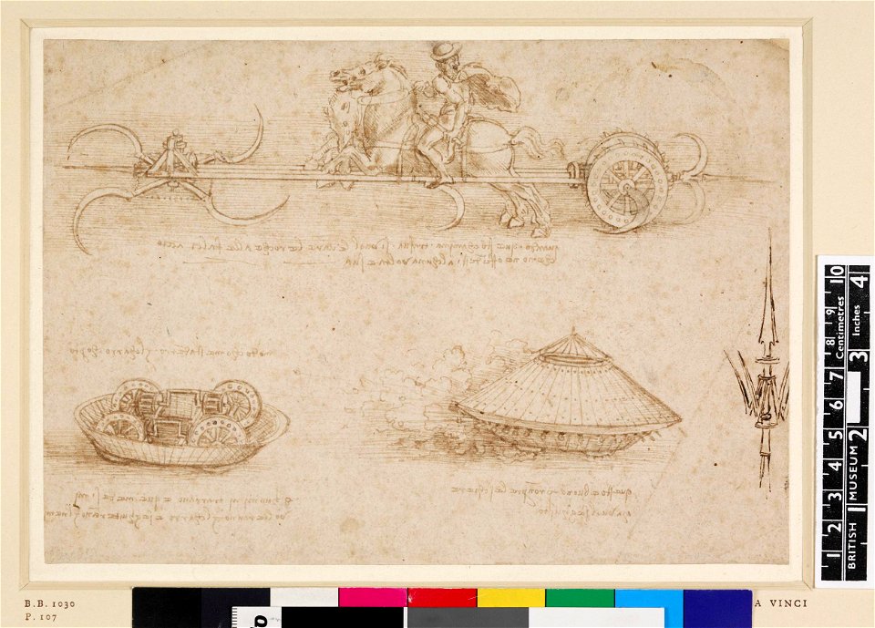 Leonardo da Vinci - 1860,0616.99, Studies of military tank-like machines