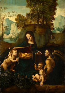 Leonardo da Vinci (after) - The Virgin of the Rocks (Royal Collection). Free illustration for personal and commercial use.