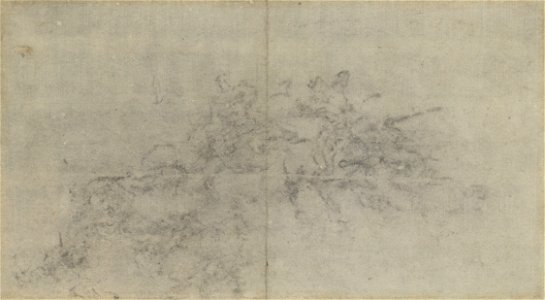Leonardo da Vinci - RCIN 912338, Verso Cavalry skirmishes c.1503-4