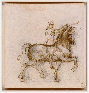 Leonardo da Vinci - RCIN 912343, A study for an equestrian monument c.1517-18