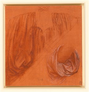Leonardo da Vinci - RCIN 912525, The drapery of a chest and sleeve c.1504-8