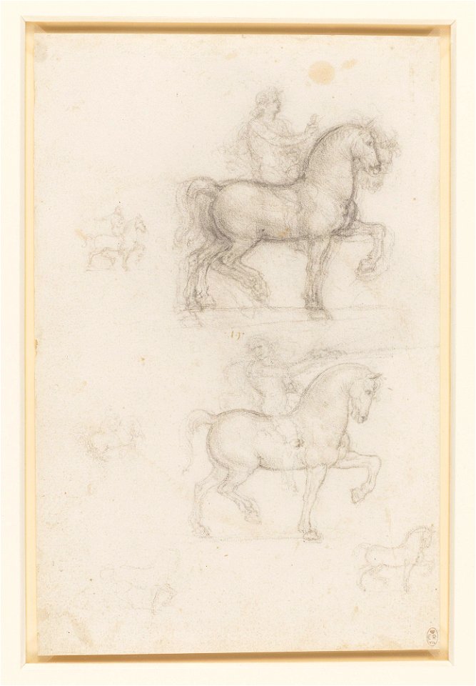 Leonardo da Vinci - RCIN 912342, Designs for an equestrian monument c.1517-18