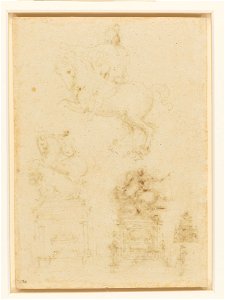 Leonardo da Vinci - RCIN 912355, v, Studies for the Trivulzio monument c.1508-10