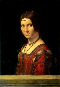 Leonardo da Vinci (attrib.) - Ritratto di donna, dice La Belle Ferronnière. Free illustration for personal and commercial use.