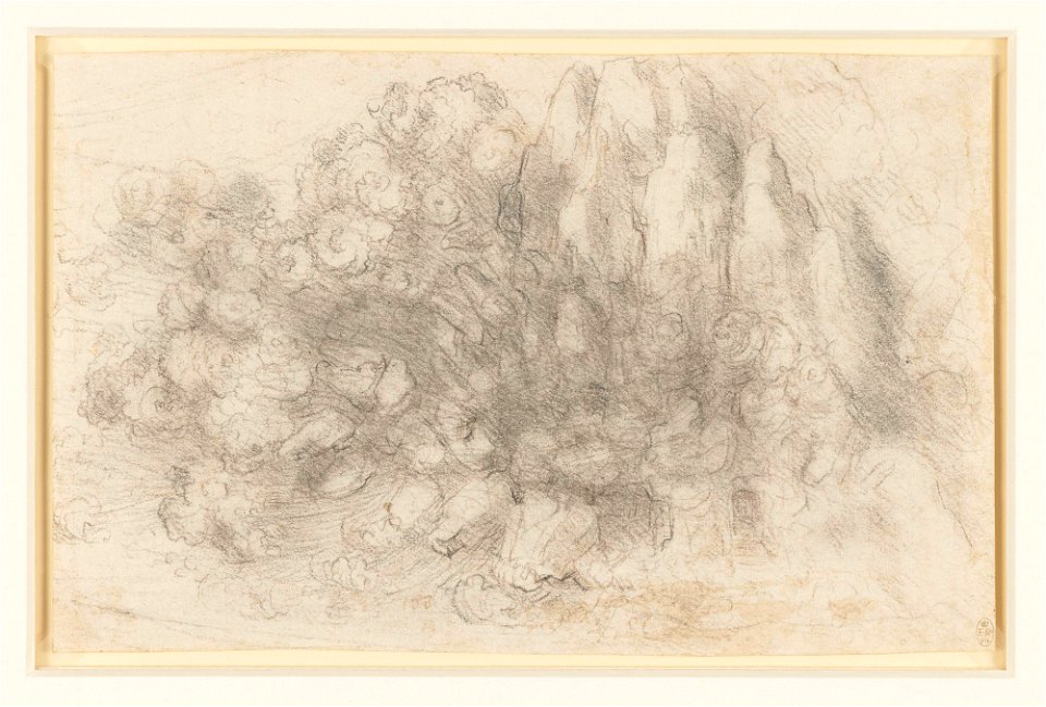 Leonardo da Vinci - RCIN 912387, A rockfall in a mountainous landscape c.1512-18