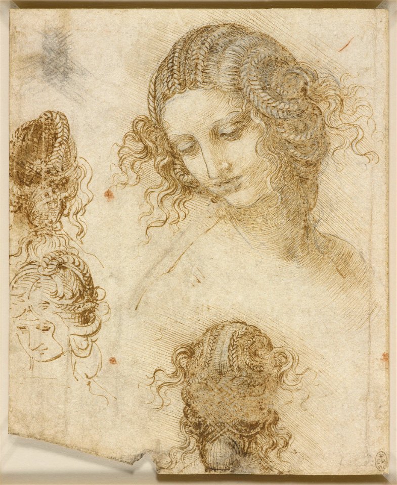 Leonardo da Vinci - RCIN 912516, The head of Leda c.1505-8