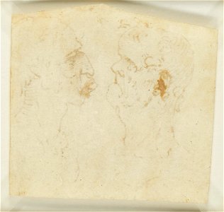 Leonardo da Vinci - RCIN 912463, v, Two grotesque profiles confronted c.1485-90