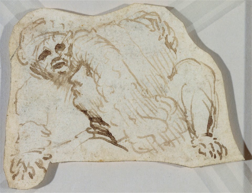 Leonardo da Vinci - RCIN 912710, Recto The head of a young man in profile, and the head of an old man