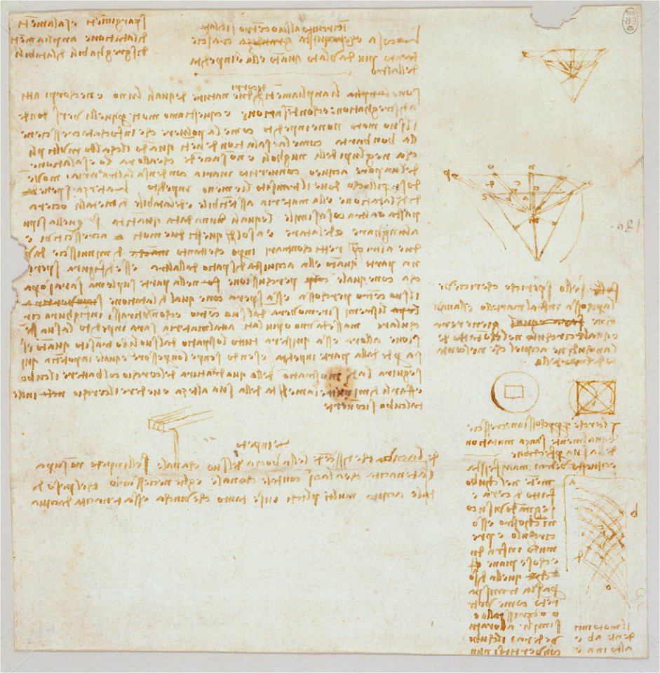 Leonardo da Vinci - RCIN 912664, Studies of flowing water etc., with notes c.1510-13