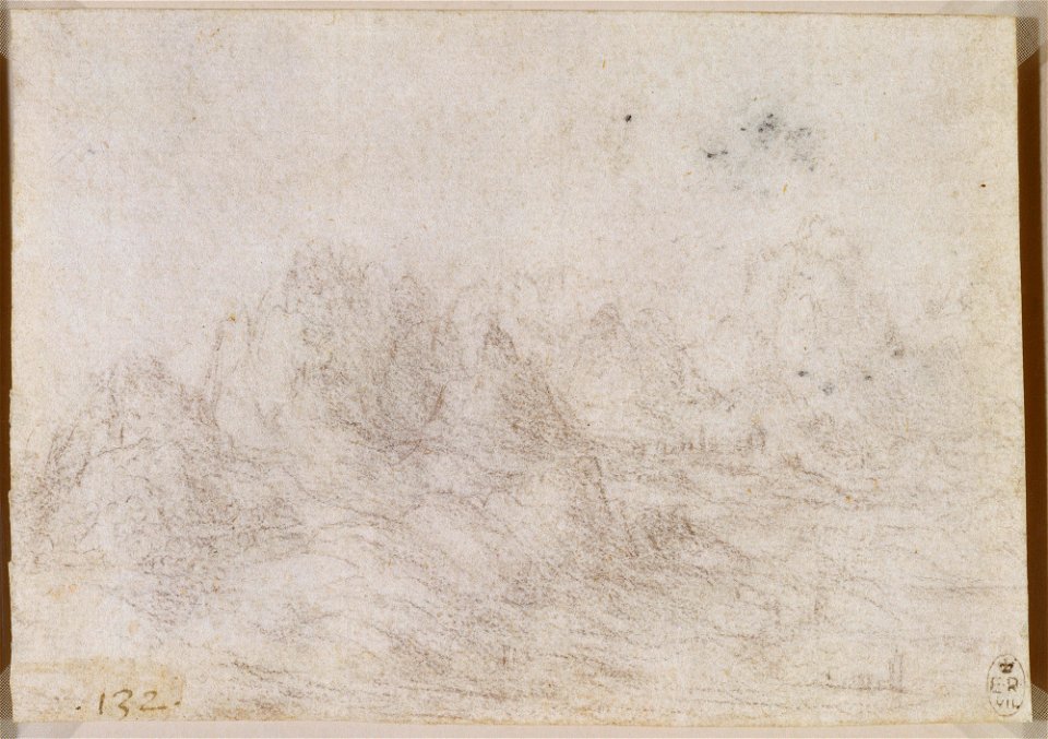 Leonardo da Vinci - RCIN 912408, A mountain landscape c.1510-15