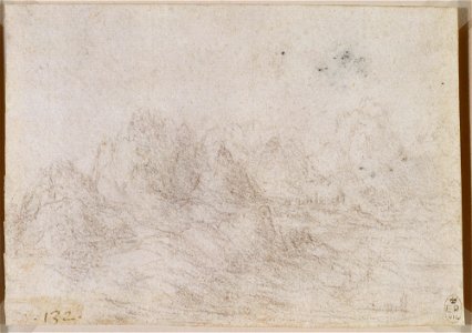 Leonardo da Vinci - RCIN 912408, A mountain landscape c.1510-15