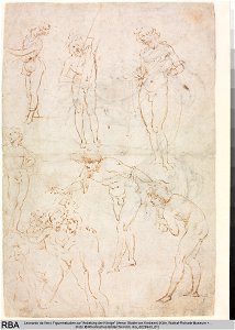 Leonardo da Vinci - Figurenstudien zur Anbetung der Könige, Z 02003