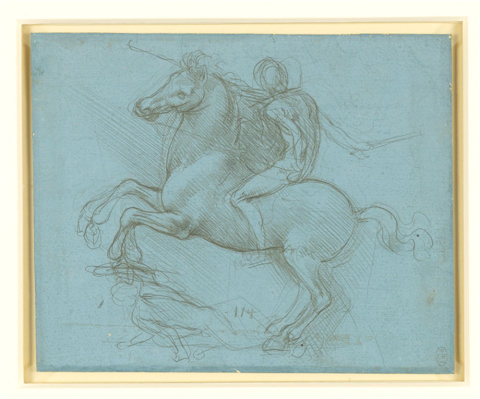 Leonardo da Vinci - RCIN 912358, Recto A design for an equestrian monument