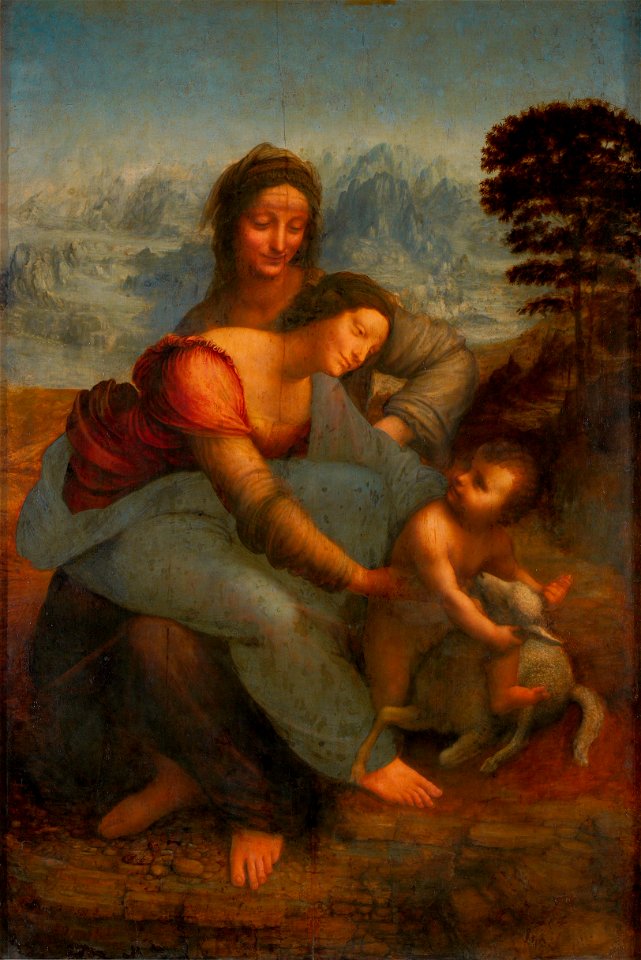 Leonardo da Vinci - La Vierge, l'Enfant Jésus et sainte Anne (Louvre)
