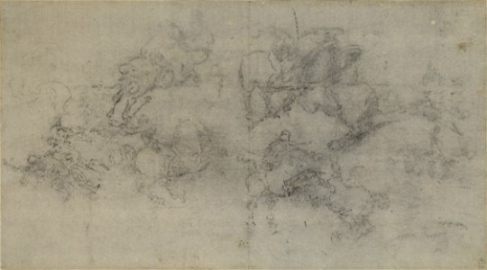 Leonardo da Vinci - RCIN 912338, Recto Cavalry skirmishes