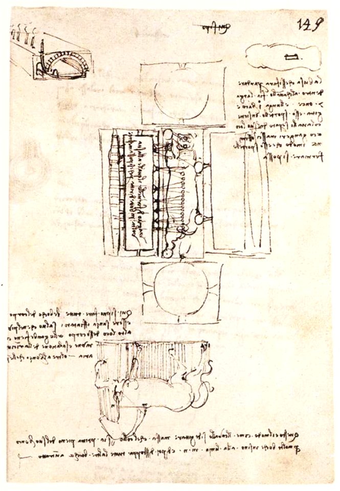 Leonardo da Vinci - Manuscript page on the Sforza monument - WGA12879