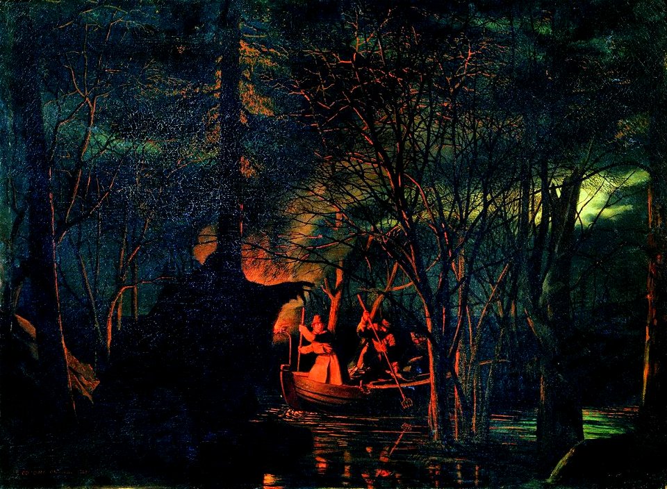 Leonid Solomatkin - Fishing at Night