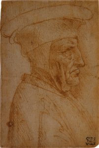 Leonardo da Vinci - Portrait Bust of a Man Wearing a Hat, 1603