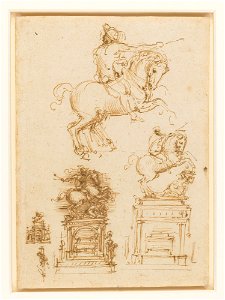 Leonardo da Vinci - RCIN 912355, Studies for the Trivulzio monument c.1508-10