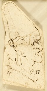Leonardo da Vinci - RCIN 912462, A man with a sugar-loaf hat in profile c.1485