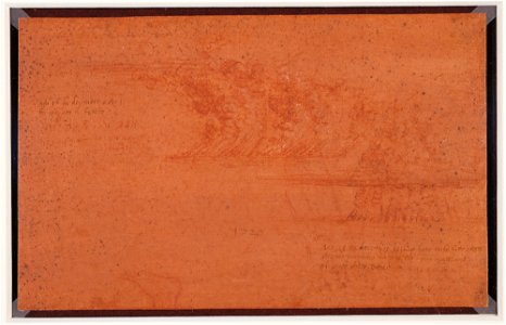 Leonardo da Vinci - RCIN 912416, Two fires set by the Swiss army outside Milan, with notes; and a foot 1511