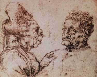 Leonardo da vinci, Caricature uffizi