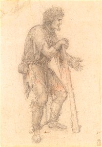 Leonardo da Vinci - RCIN 912573, Recto A costume study of a prisoner