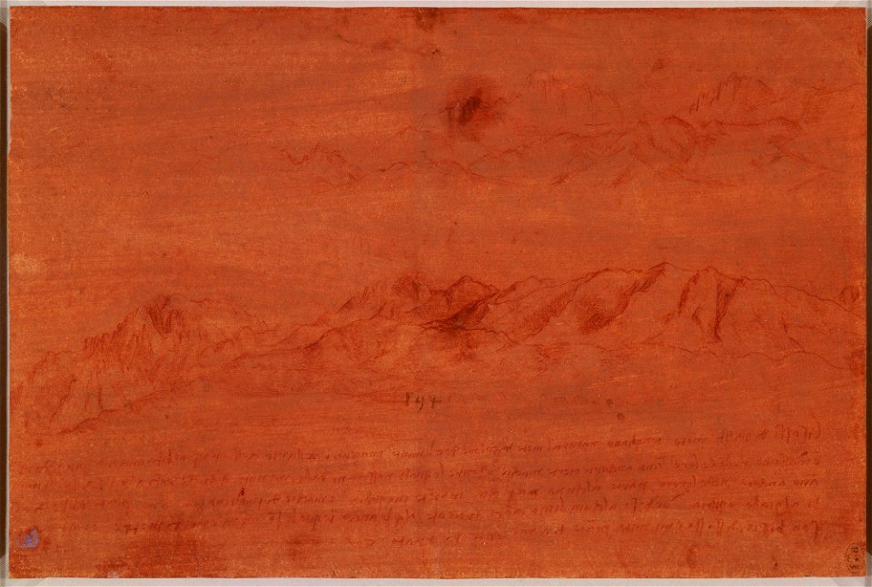 Leonardo da Vinci - RCIN 912414, Mountain ranges, with notes c.1510-11