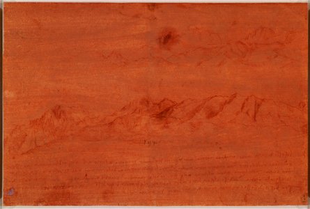 Leonardo da Vinci - RCIN 912414, Mountain ranges, with notes c.1510-11