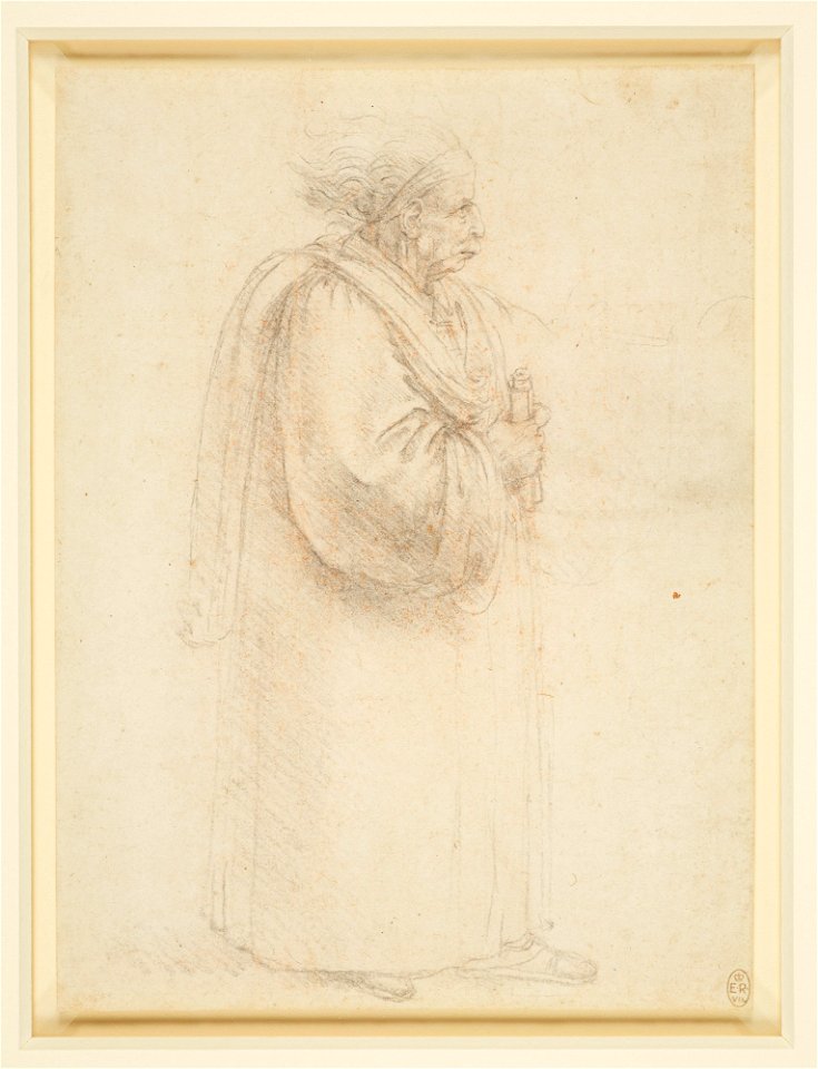 Leonardo da Vinci - RCIN 912582, A caricature of a lawyer or an academic c.1495