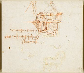 Leonardo da Vinci - RCIN 912348, Recto A design for a mould for casting the Sforza monument