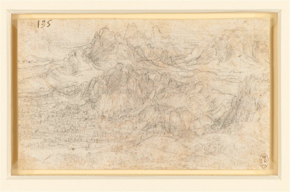 Leonardo da Vinci - RCIN 912407, A mountainous landscape c.1510-15