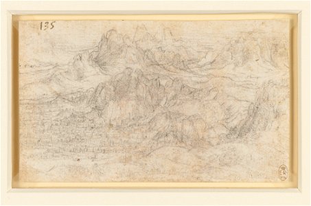 Leonardo da Vinci - RCIN 912407, A mountainous landscape c.1510-15