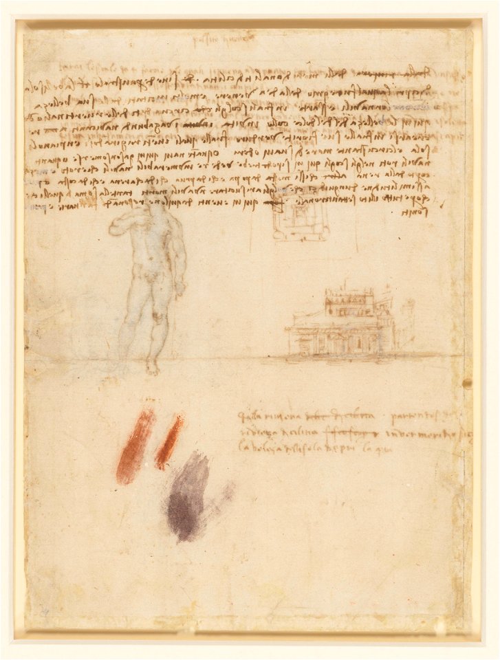 Leonardo da Vinci - RCIN 912591, Verso Notes on Cyprus and the legend of the Sirens c.1508-10