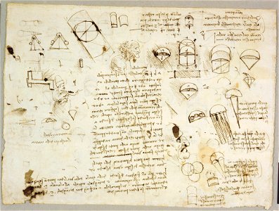 Leonardo da Vinci - RCIN 912669, Recto Studies of geometry, profiles, etc