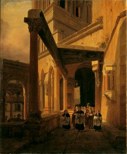 Leopold Ernst - Ansicht eines Säulenganges im Tempel der Diana zu Spalato - 2950 - Österreichische Galerie Belvedere