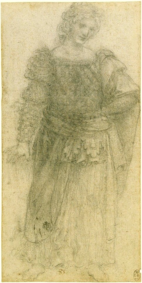 Leonardo da Vinci - RCIN 912577, A standing masquerader c.1517-18