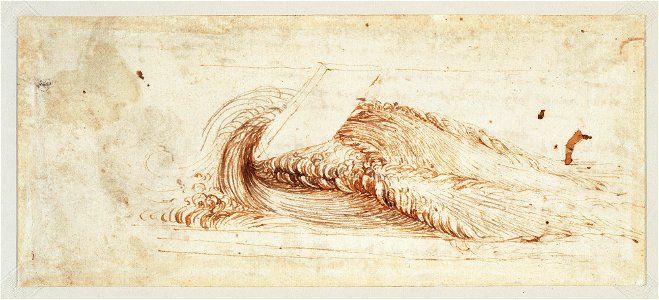 Leonardo da Vinci - RCIN 912659, Verso Studies of flowing water c.1510-13