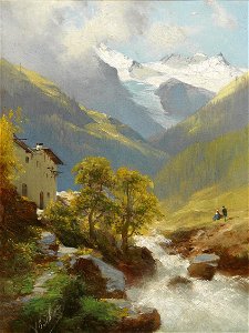 Leopold Heinrich Vöscher Gebirgslandschaft mit Gletscher