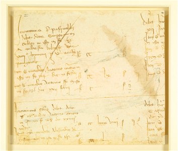 Leonardo da Vinci - RCIN 912634, Verso A fragment of a page from a ledger from Milan Cathedral c.1488-90