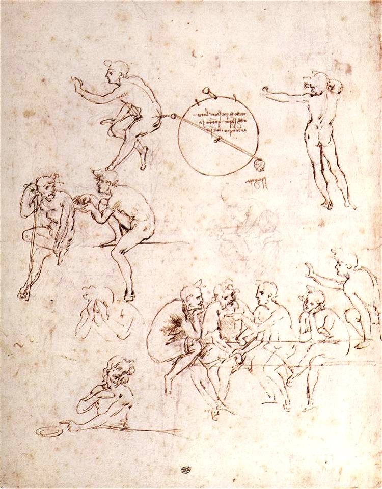 Leonardo da vinci, Various figure studies