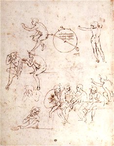 Leonardo da vinci, Various figure studies