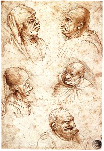 Leonardo da vinci, Five caricature heads