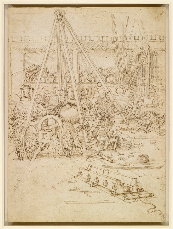 Leonardo da Vinci - RCIN 912647, A scene in an arsenal c.1485-90