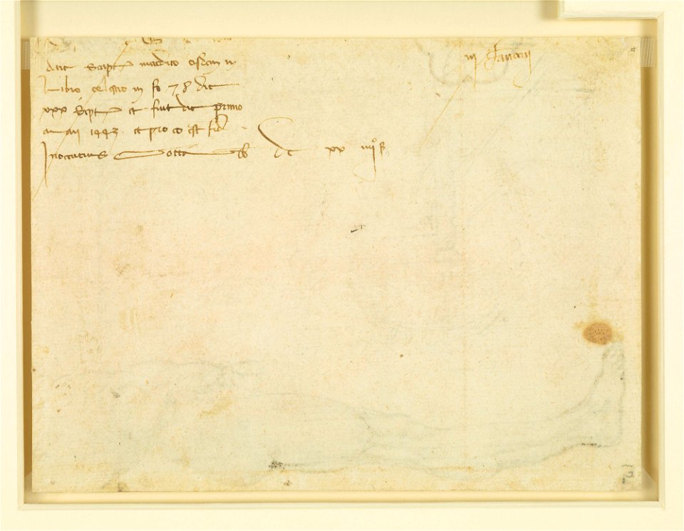 Leonardo da Vinci - RCIN 912632, Verso A fragment of a page from a ledger from Milan Cathedral c.1488-90, Leonardo da Vinci