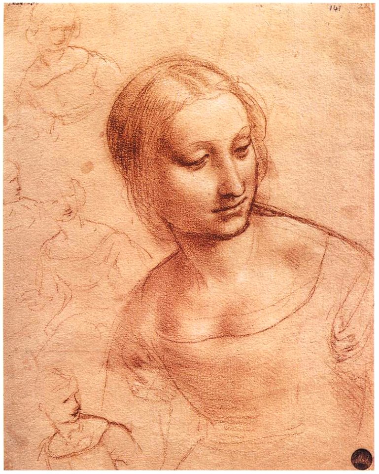 Leonardo da vinci, Study for Madonna with the Yarnwinder