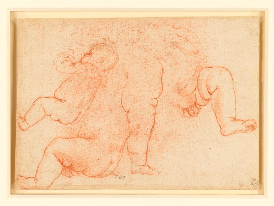 Leonardo da Vinci - RCIN 912568, Studies of an infant c.1490-92