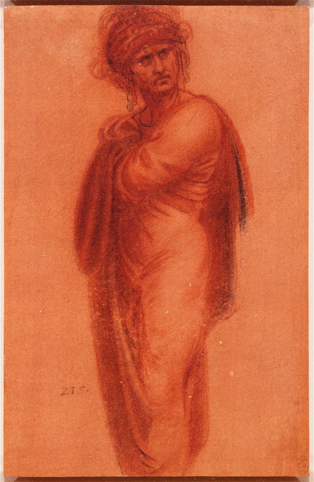Leonardo da Vinci - RCIN 912580, A man wearing a turban and a cloak c.1510