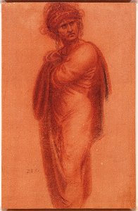 Leonardo da Vinci - RCIN 912580, A man wearing a turban and a cloak c.1510